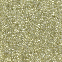 15/0 Miyuki Round Seed Beads 8.2grams. Color  #15-1527, Crystal Sparkling Peridot Lined - The Argus Collection