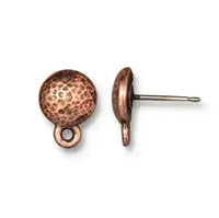 TierraCast HAMMERTONE Ear Posts or Studs, Hypoallergenic Titanium Posts, 5 Finishes, 1 Pair\Order - ArgusCollection