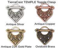 Temple Toggle Clasp, Caravan Collection by TierraCast, 15mm, 4 Finishes - The Argus Collection