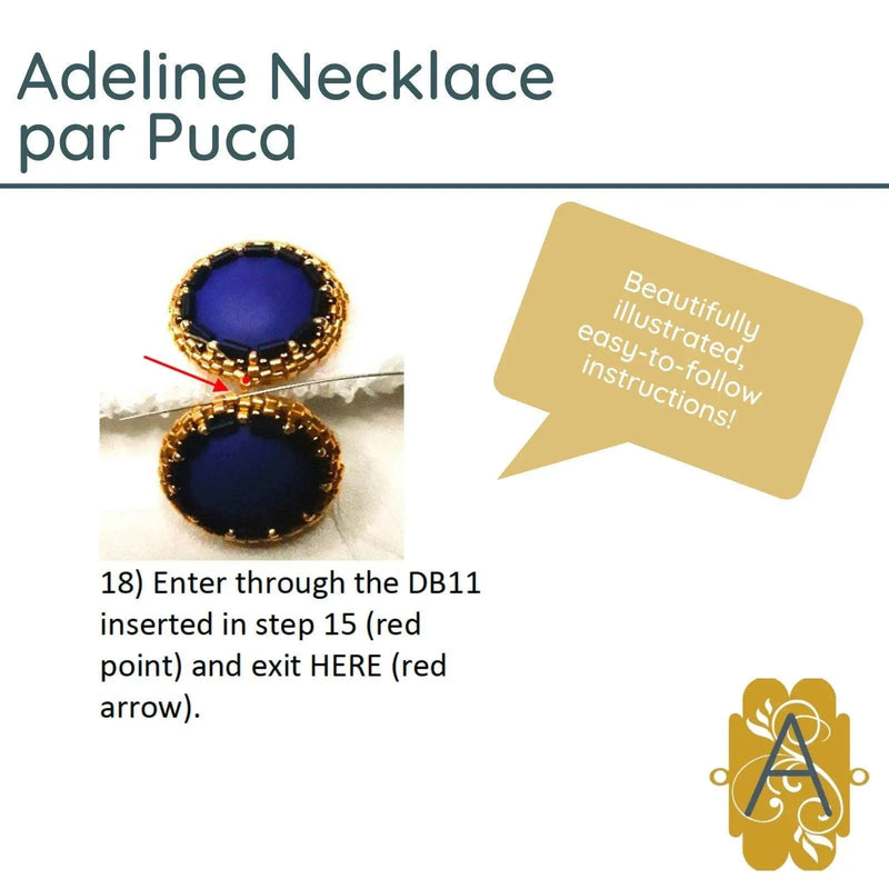 Adeline Necklace Pattern par Puca. Beautifully illustrated instructions. - The Argus Collection