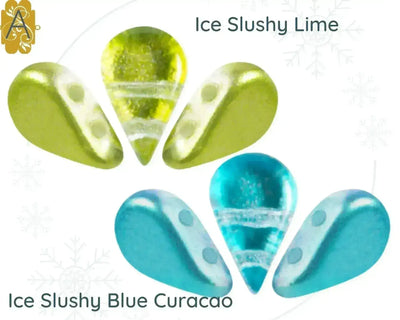 Amos par Puca Beads, 5g in Ice Slushy Lime or Blue Curacao Color - The Argus Collection