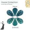 Amos par Puca Beads, 5grams in Pastel Petrol or Emerald Color - The Argus Collection