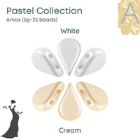 Amos par Puca Beads, 5grams in Pastel White or Cream Color - The Argus Collection