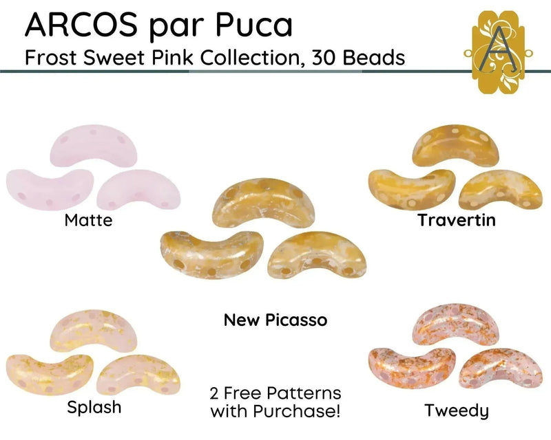 Arcos par Puca, the 3-hole bead in the Frost Sweet Pink Coats Collection - The Argus Collection