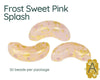 Arcos par Puca, a 3-hole bead that comes in 30 beads per package.  Frost Sweet Pink Splash color - The Argus Collection