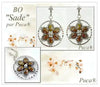 Jewelry set with floral designs and 'Puca' branding on a light background