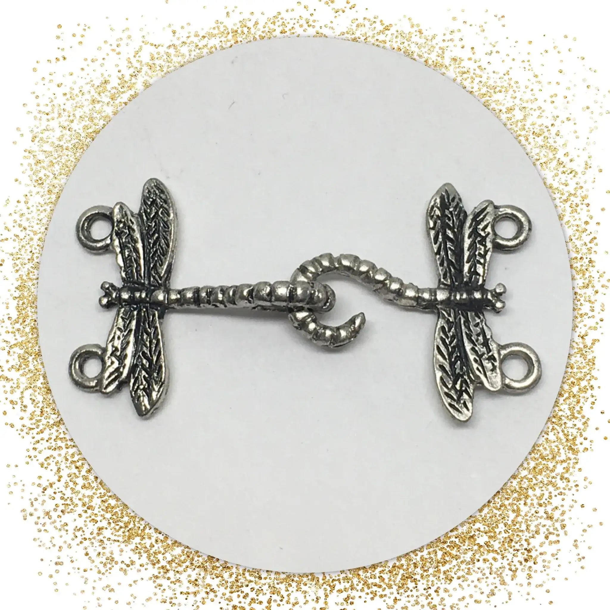 Dragonfly Pewter 2-Strand Hook & Eye Clasp - The Argus Collection