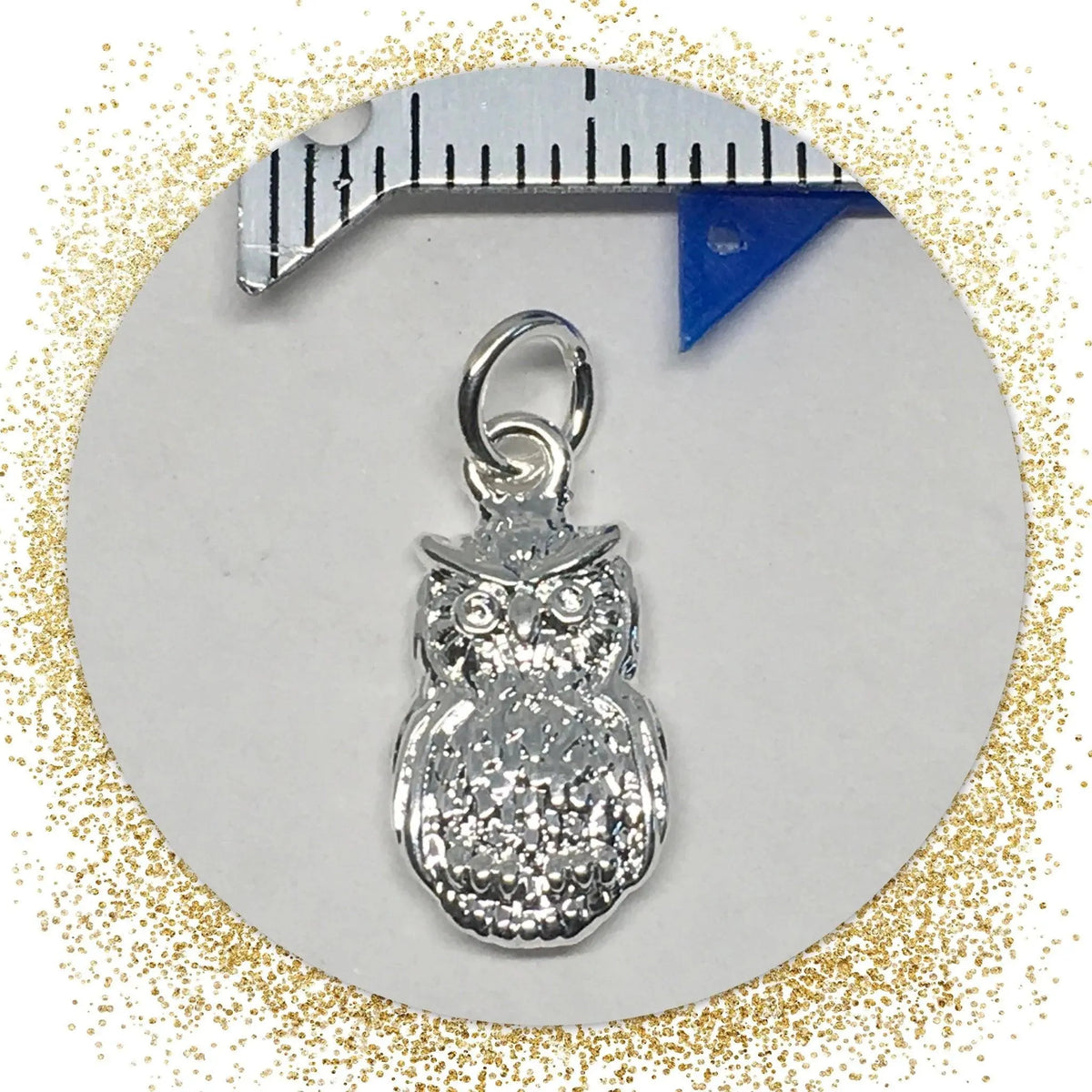 Fine Silver Plated Owl Charm or Dangle - The Argus Collection