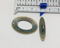 Oval Toggle Clasp, Large 27x30mm, 2 Finishes - The Argus Collection