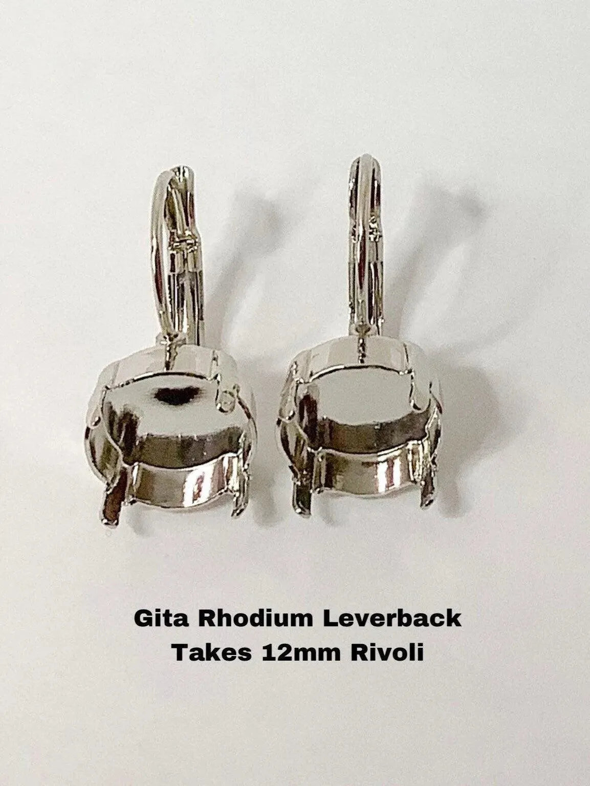 Gita Leverback Earring Settings for 12mm Crystal - The Argus Collection