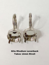 Gita Leverback Earring Settings for 12mm Crystal - The Argus Collection