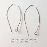 Paris I Long Earring Wires Shepherd Hook Style in 4 Finishes - The Argus Collection