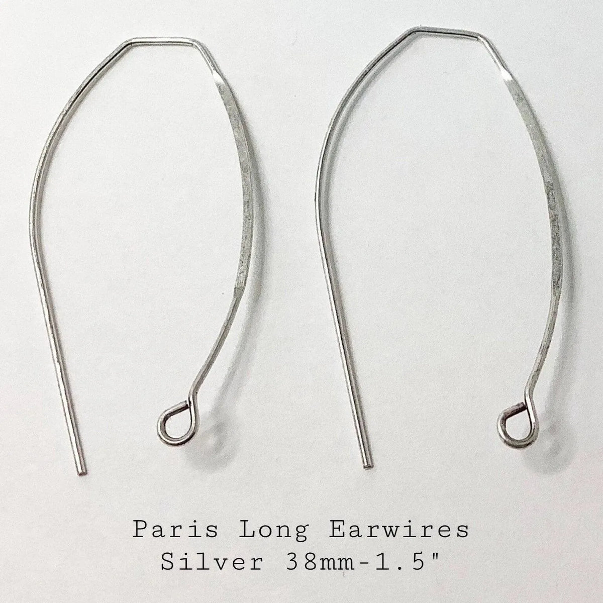 Paris I Long Earring Wires Shepherd Hook Style in 4 Finishes - The Argus Collection