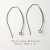 Paris I Long Earring Wires Shepherd Hook Style in 4 Finishes - The Argus Collection