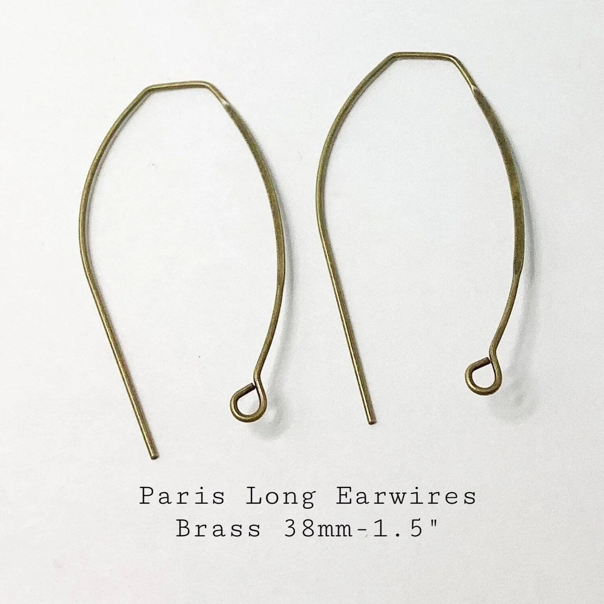 Paris I Long Earring Wires Shepherd Hook Style in 4 Finishes - The Argus Collection