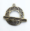 Filigree Round Toggle Clasp, 22mm, by Bronze Line, 2 Finishes - The Argus Collection