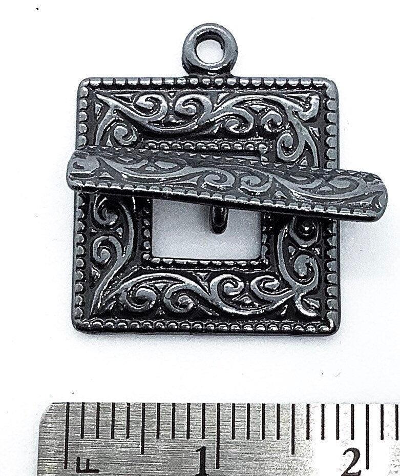 Deco Frame Toggle Clasp, 18mm in 5 Finishes - The Argus Collection