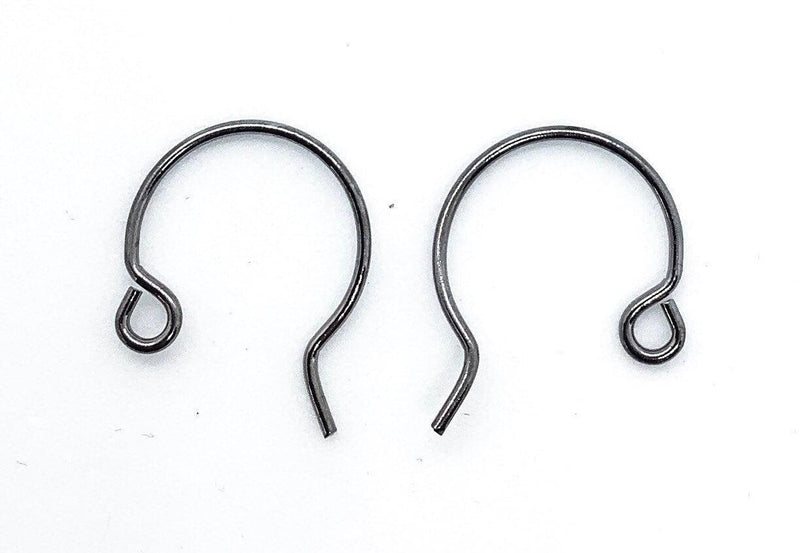 Paris 6, Round Gunmetal Earring Wires, 5 Pair - The Argus Collection