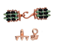 Mesaria III, Cymbal Superduo Bead Hook & Eye Clasp, 4 Finishes - The Argus Collection