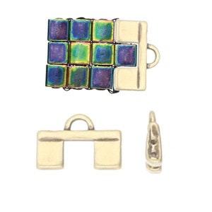 Piperi II, Cymbal Tila Bead Ending or Clasp Connector, 2 Pcs. 4 Finishes - The Argus Collection