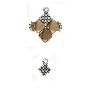 Fero, Cymbal Silky Bead Ending or Connector, 4 Pcs. 4 Finishes - The Argus Collection