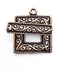 Deco Frame Toggle Clasp, 18mm in 5 Finishes - The Argus Collection