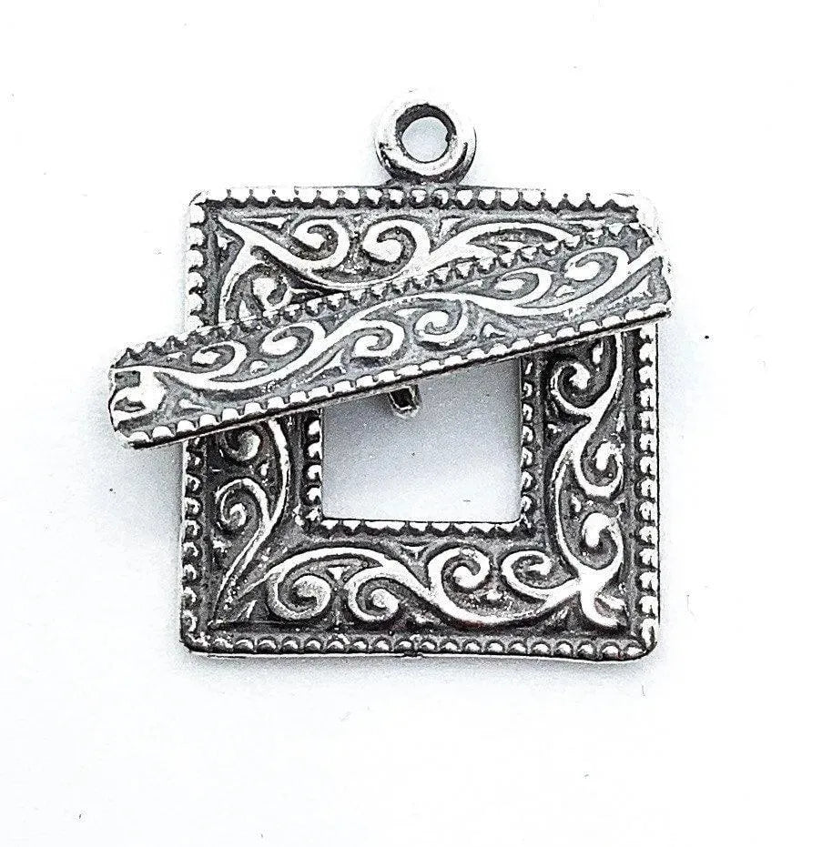 Deco Frame Toggle Clasp, 18mm in 5 Finishes - The Argus Collection