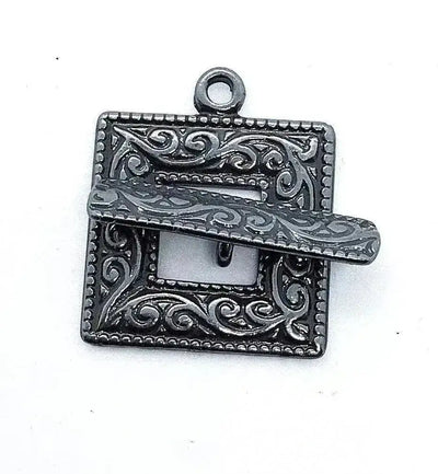 Deco Frame Toggle Clasp, 18mm in 5 Finishes - The Argus Collection