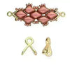 Triades, Cymbal Gemduo Bead Ending or Connector, 4 Pcs. 4 Finishes - The Argus Collection