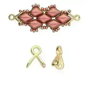 Triades, Cymbal Gemduo Bead Ending or Connector, 4 Pcs. 4 Finishes - The Argus Collection