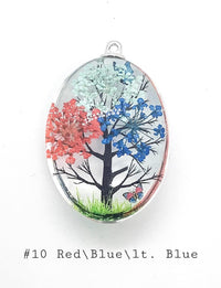 Large Fixed Loop Handmade Dried Flower Glass Pendants - The Argus Collection