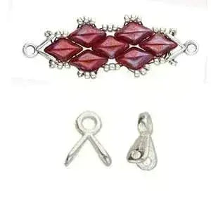 Triades, Cymbal Gemduo Bead Ending or Connector, 4 Pcs. 4 Finishes - The Argus Collection