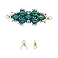 Triades, Cymbal Gemduo Bead Ending or Connector, 4 Pcs. 4 Finishes - The Argus Collection