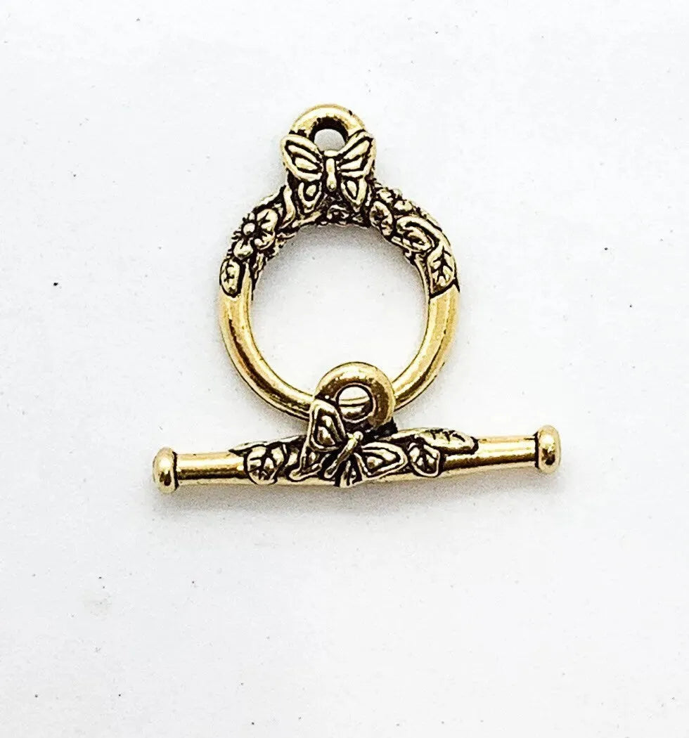 Butterfly Toggle Clasp, 15mm in 3 Finishes - The Argus Collection