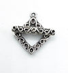 Waves Square Toggle Clasp, 15mm, Antique Silver - The Argus Collection