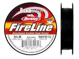 6 lb FireLine Thread, Smoke, Black Satin, 50 yds - The Argus Collection