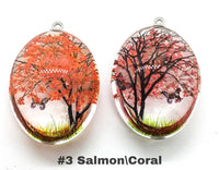 Large Fixed Loop Handmade Dried Flower Glass Pendants - The Argus Collection