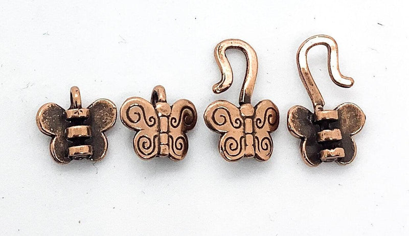 Copper Butterfly Hook & Eye Clasp, 1m, 1 or 2 sets - The Argus Collection