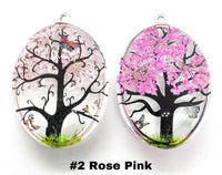 Large Fixed Loop Handmade Dried Flower Glass Pendants - The Argus Collection