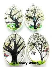 Large Fixed Loop Handmade Dried Flower Glass Pendants - The Argus Collection