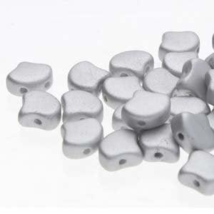 Ginko Beads, 10g by Matubo, Matte Metallic Silver - The Argus Collection