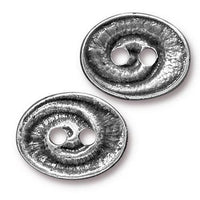 Swirl Oval Button, Tierracast, 2 Pcs. 5 Finishes - The Argus Collection