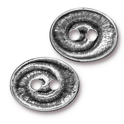 Swirl Oval Button, Tierracast, 2 Pcs. 5 Finishes - The Argus Collection