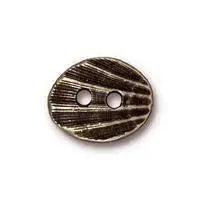 Oval Shell Pewter Buttons, Tierracast, 2 Pcs. 4 Finishes - The Argus Collection