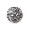 Round Leaf Button, Tierracast, 2 Pcs. 3 Finishes - The Argus Collection