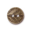 Round Leaf Button, Tierracast, 2 Pcs. 3 Finishes - The Argus Collection