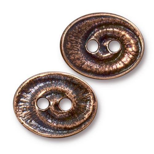 Swirl Oval Button, Tierracast, 2 Pcs. 5 Finishes - The Argus Collection