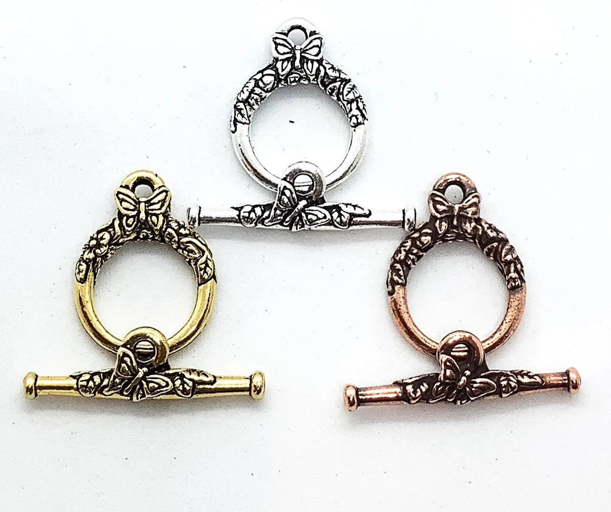 Butterfly Toggle Clasp, 15mm in 3 Finishes - The Argus Collection