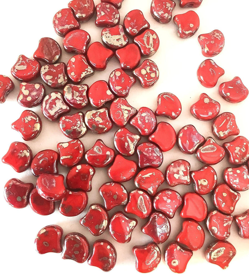 Ginko Beads, 10g. by Matubo, Opaque Red Rembrandt - The Argus Collection