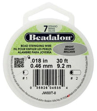 7 STRAND, .012, .015, .018" Beadalon Bead Stringing Wire, Good Flexibility, Stainless Steel - ArgusCollection